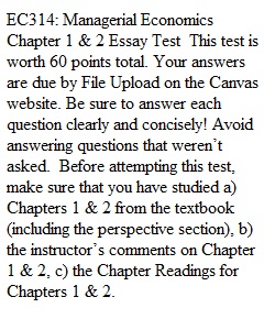 Chapter 1 & 2 Essay Test